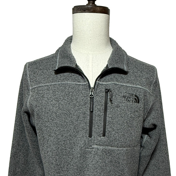 The North Face Sweater Mens Medium Gray 1/4 Zip Pullover Fleece Gordon Lyons - Picture 1 of 10